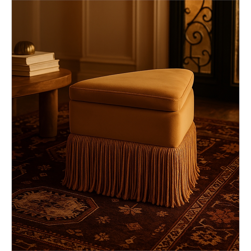 Meridian Furniture Trivoli Saddle Velvet Ottoman/Stool
