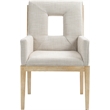 Meridian Furniture Gwendolyn Cream Linen Textured Fabric Dining Arm Chair