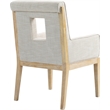 Meridian Furniture Gwendolyn Cream Linen Textured Fabric Dining Arm Chair