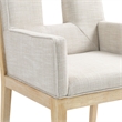 Meridian Furniture Gwendolyn Cream Linen Textured Fabric Dining Arm Chair