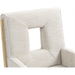 Meridian Furniture Gwendolyn Cream Linen Textured Fabric Dining Arm Chair