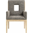 Meridian Furniture Gwendolyn Grey Linen Textured Fabric Dining Arm Chair