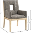 Meridian Furniture Gwendolyn Grey Linen Textured Fabric Dining Arm Chair