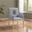 Meridian Furniture Gwendolyn Light Blue Linen Textured Fabric Dining Arm Chair