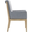 Meridian Furniture Gwendolyn Light Blue Linen Textured Fabric Dining Arm Chair