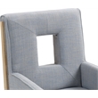 Meridian Furniture Gwendolyn Light Blue Linen Textured Fabric Dining Arm Chair
