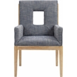 Meridian Furniture Gwendolyn Navy Linen Textured Fabric Dining Arm Chair