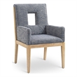 Meridian Furniture Gwendolyn Navy Linen Textured Fabric Dining Arm Chair