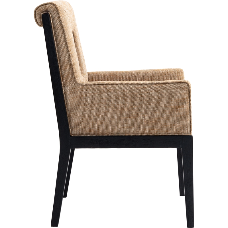 Meridian Furniture Gwendolyn Cognac Linen Textured Fabric Dining Arm Chair