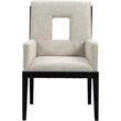Meridian Furniture Gwendolyn Cream Linen Textured Fabric Dining Arm Chair