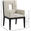 Meridian Furniture Gwendolyn Cream Linen Textured Fabric Dining Arm Chair