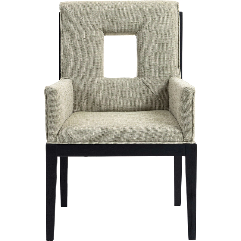 Meridian Furniture Gwendolyn Green Linen Textured Fabric Dining Arm Chair