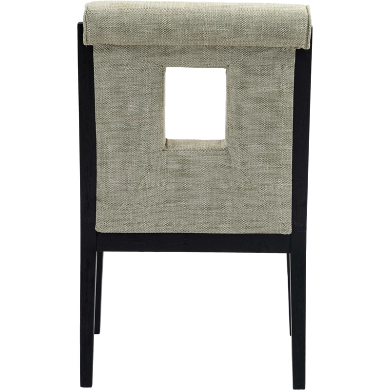 Meridian Furniture Gwendolyn Green Linen Textured Fabric Dining Arm Chair