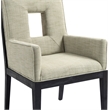 Meridian Furniture Gwendolyn Green Linen Textured Fabric Dining Arm Chair