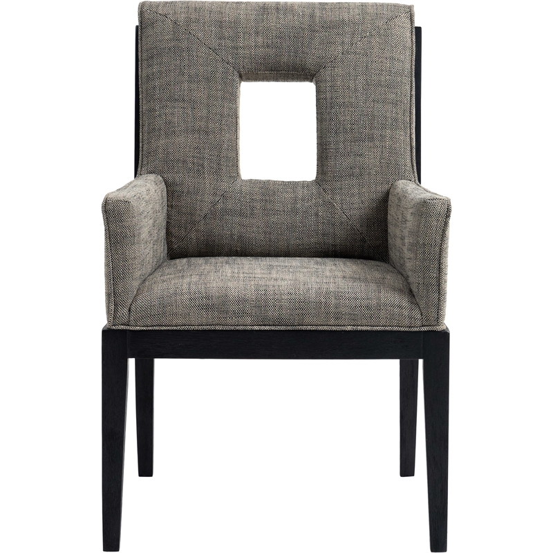 Meridian Furniture Gwendolyn Grey Linen Textured Fabric Dining Arm Chair