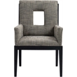 Meridian Furniture Gwendolyn Grey Linen Textured Fabric Dining Arm Chair