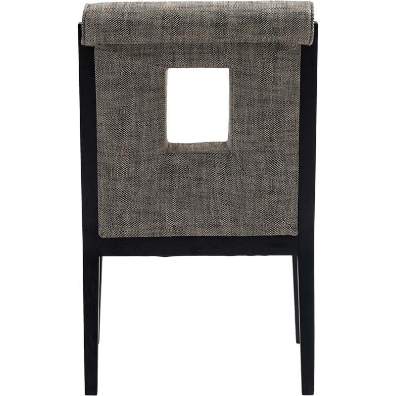 Meridian Furniture Gwendolyn Grey Linen Textured Fabric Dining Arm Chair