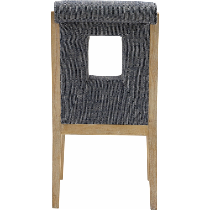 Meridian Furniture Gwendolyn Navy Linen Textured Dining Side Chair (Set of 2)