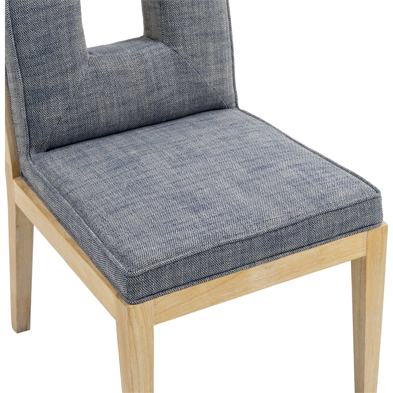 Meridian Furniture Gwendolyn Navy Linen Textured Dining Side Chair (Set of 2)