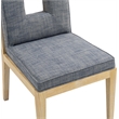 Meridian Furniture Gwendolyn Navy Linen Textured Dining Side Chair (Set of 2)