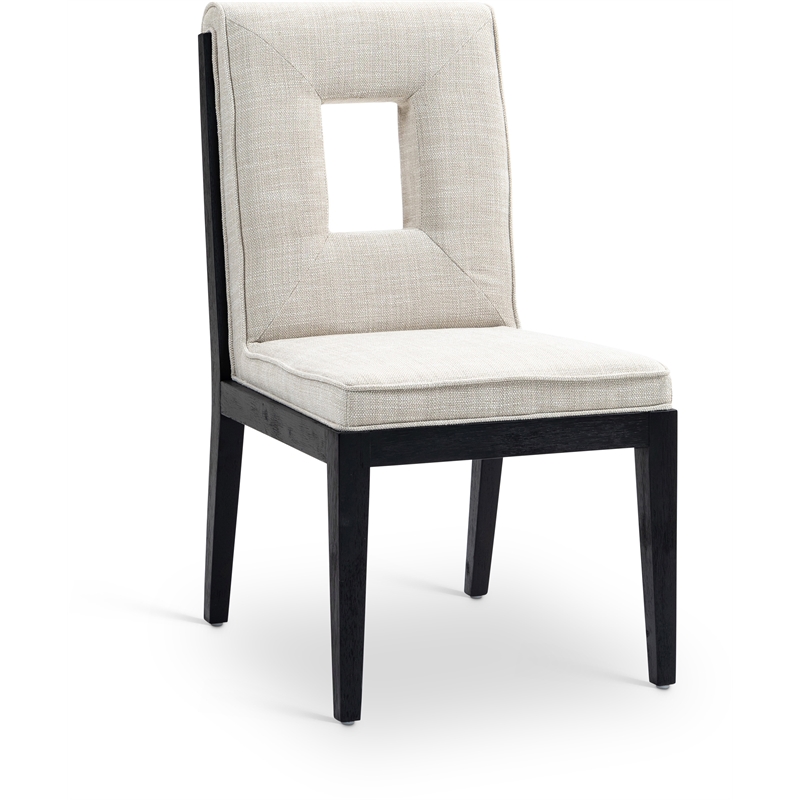 Meridian Furniture Gwendolyn Cream Linen Textured Dining Side Chair (Set of 2)