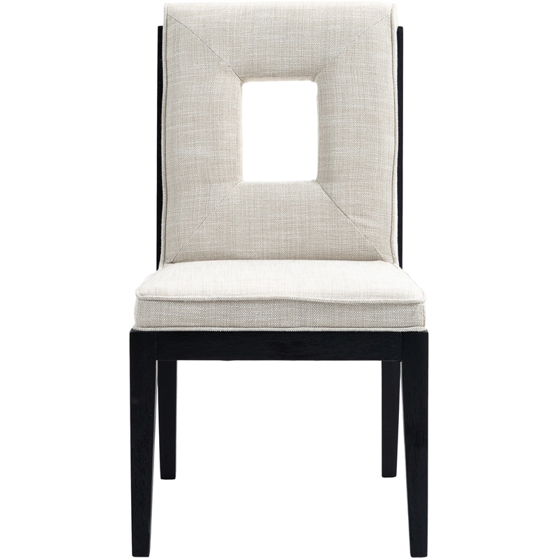 Meridian Furniture Gwendolyn Cream Linen Textured Dining Side Chair (Set of 2)