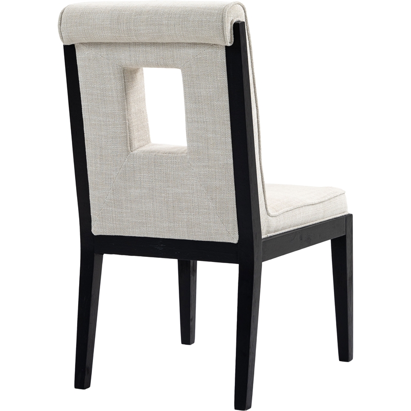 Meridian Furniture Gwendolyn Cream Linen Textured Dining Side Chair (Set of 2)