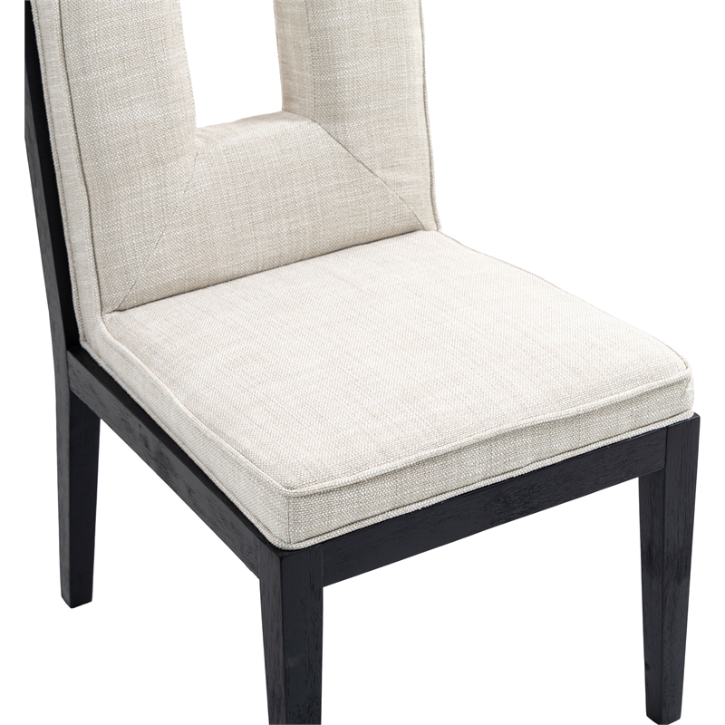 Meridian Furniture Gwendolyn Cream Linen Textured Dining Side Chair (Set of 2)