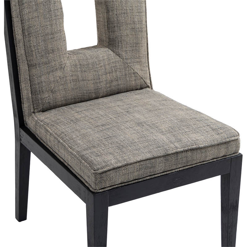 Meridian Furniture Gwendolyn Grey Linen Textured Dining Side Chair (Set of 2)