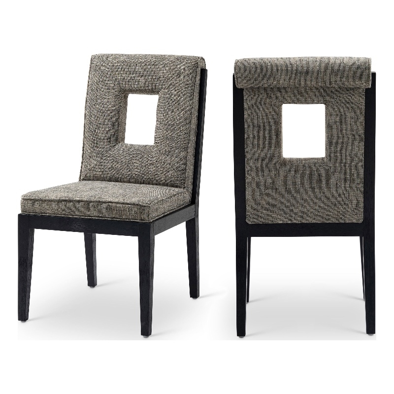 Meridian Furniture Gwendolyn Grey Linen Textured Dining Side Chair (Set of 2)