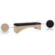 Meridian Furniture Lawson Black Velour Fur Fabric Bench