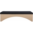 Meridian Furniture Lawson Black Velour Fur Fabric Bench
