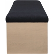 Meridian Furniture Lawson Black Velour Fur Fabric Bench