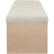 Meridian Furniture Lawson Cream Velour Fur Fabric Bench