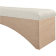 Meridian Furniture Lawson Cream Velour Fur Fabric Bench