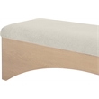 Meridian Furniture Lawson Cream Velour Fur Fabric Bench