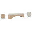 Meridian Furniture Lawson Cream Velour Fur Fabric Bench