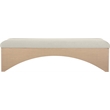Meridian Furniture Lawson Cream Velour Fur Fabric Bench