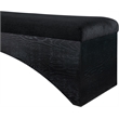 Meridian Furniture Lawson Black Velour Fur Fabric Bench