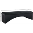 Meridian Furniture Lawson Black Velour Fur Fabric Bench