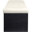 Meridian Furniture Lawson Cream Velour Fur Fabric Bench