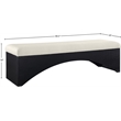 Meridian Furniture Lawson Cream Velour Fur Fabric Bench