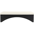 Meridian Furniture Lawson Cream Velour Fur Fabric Bench