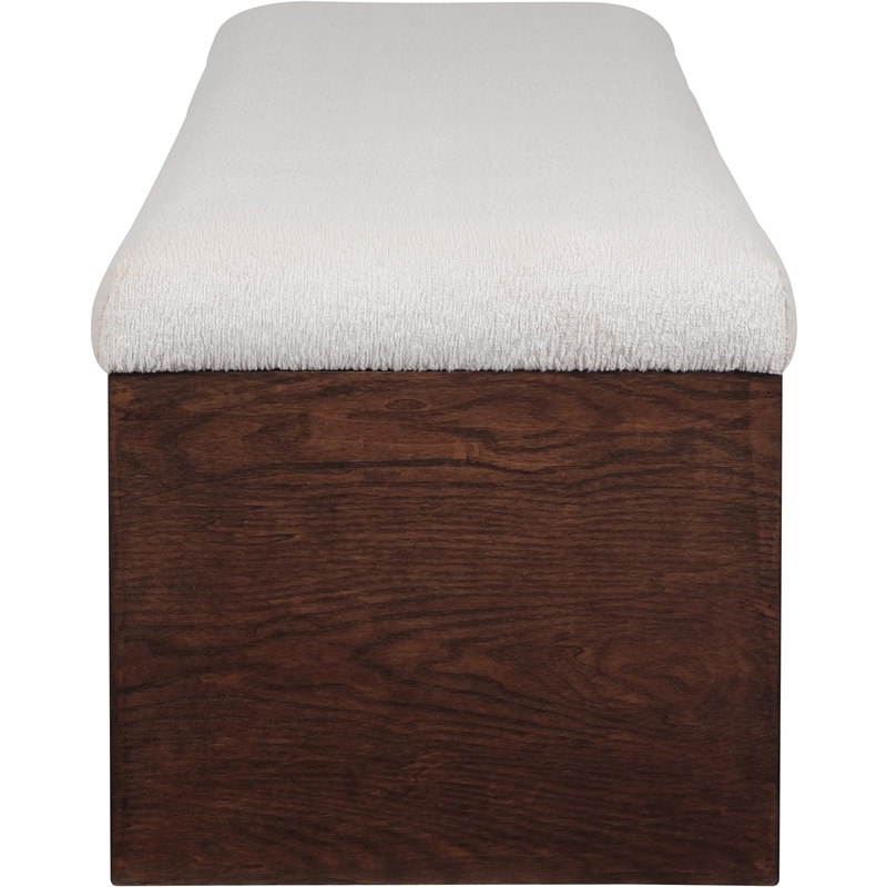 Meridian Furniture Lawson Beige Velour Fur Fabric Bench