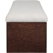 Meridian Furniture Lawson Beige Velour Fur Fabric Bench