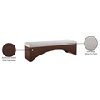Meridian Furniture Lawson Beige Velour Fur Fabric Bench