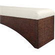 Meridian Furniture Lawson Cream Velour Fur Fabric Bench