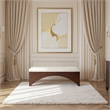 Meridian Furniture Lawson Cream Velour Fur Fabric Bench