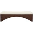 Meridian Furniture Lawson Cream Velour Fur Fabric Bench