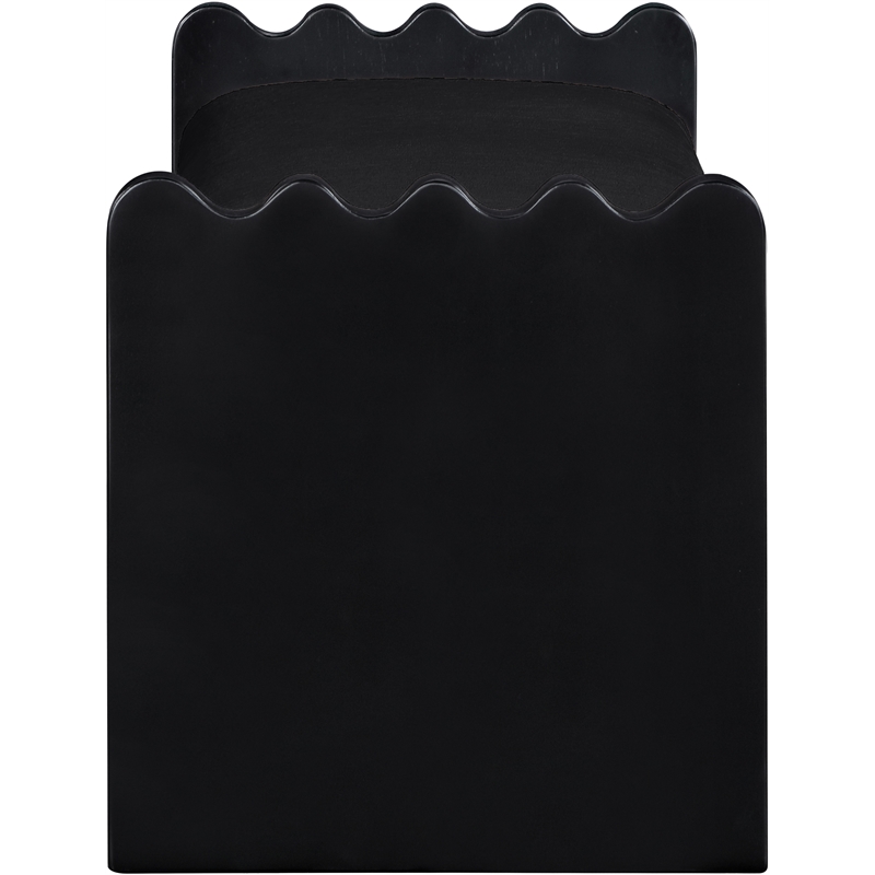 Meridian Furniture Sonia Black Velour Fur Fabric Bench